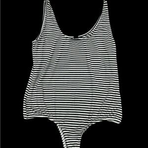 Striped Black and White Body Suit